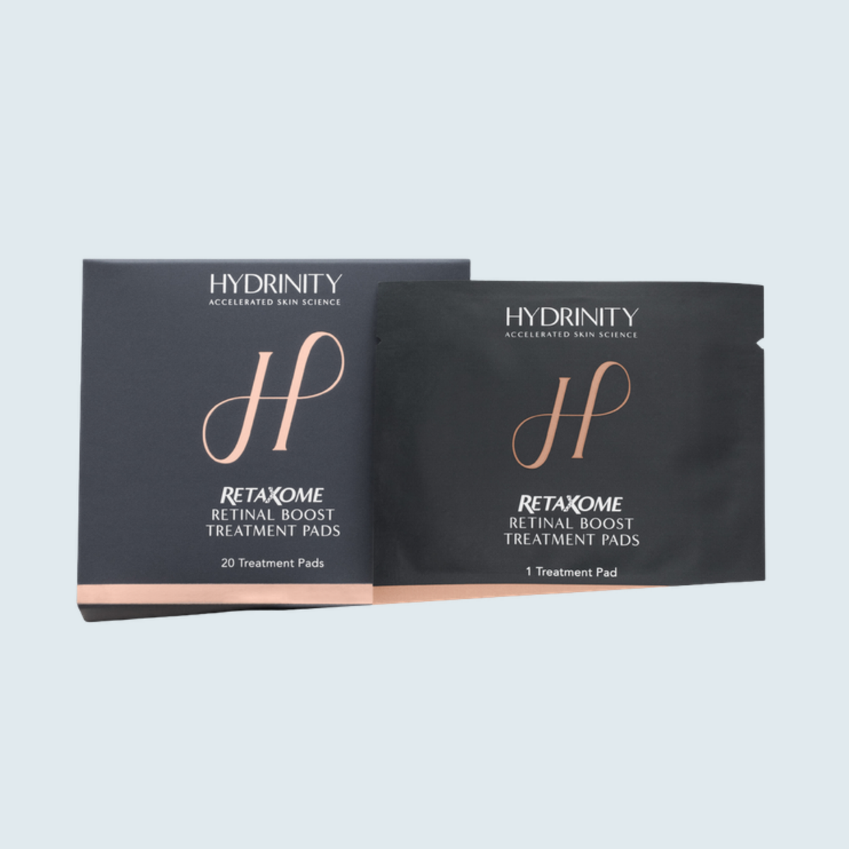 Hydrinity RetaXome Retinal Boost Treatment Pads 20 pads box with single-pad sachet