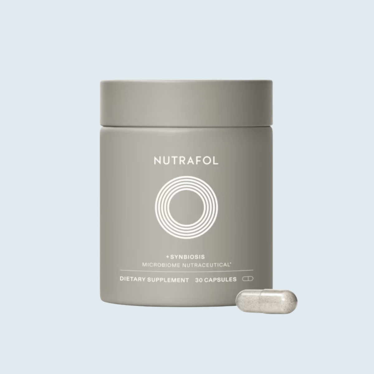 Nutrafol + Synbiosis Microbiome Nutraceutical 30 capsule bottle