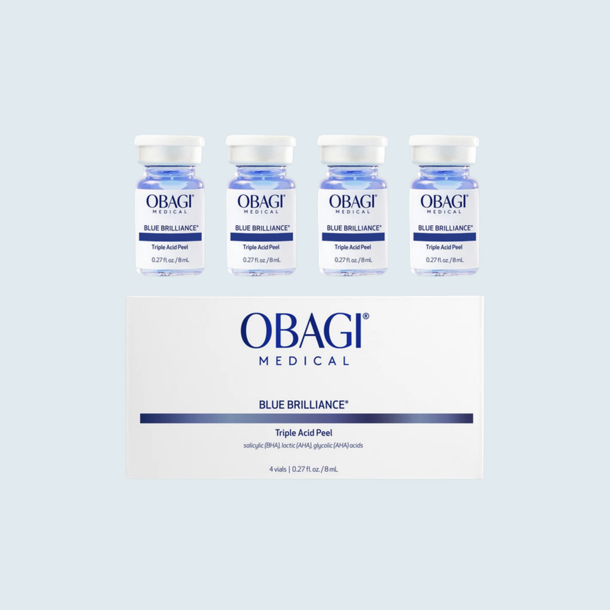 Obagi Blue Brilliance Triple Acid Peel 4 vials with box