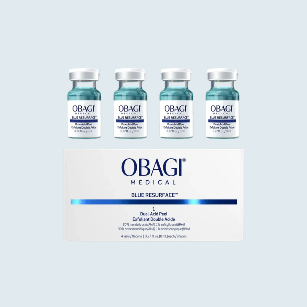 Obagi Blue Resurface Dual-Acid Peel 4 vials with box