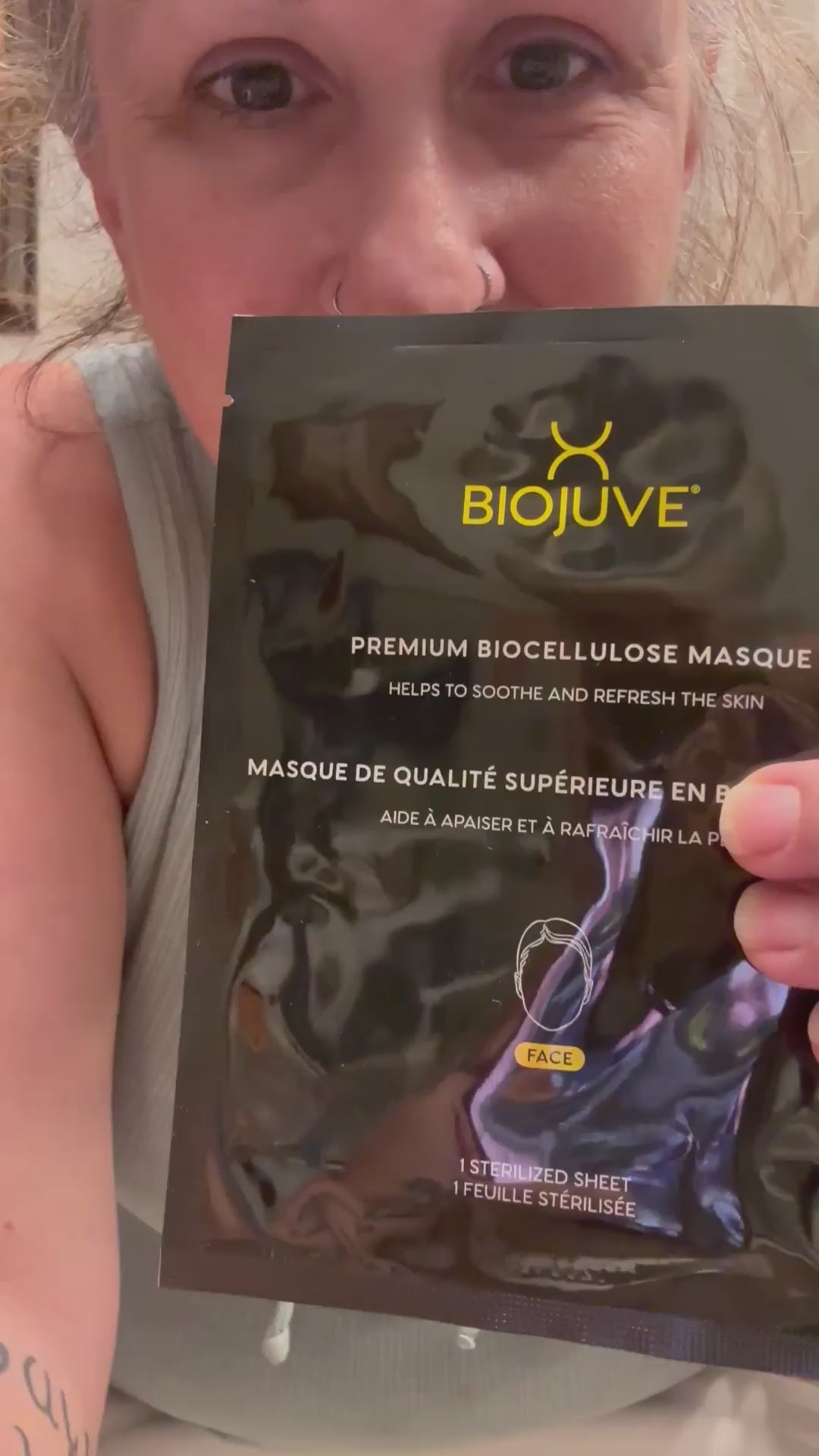 Customer video review of BioJuve Premium Biocellulose Masque by Melissa, verified buyer