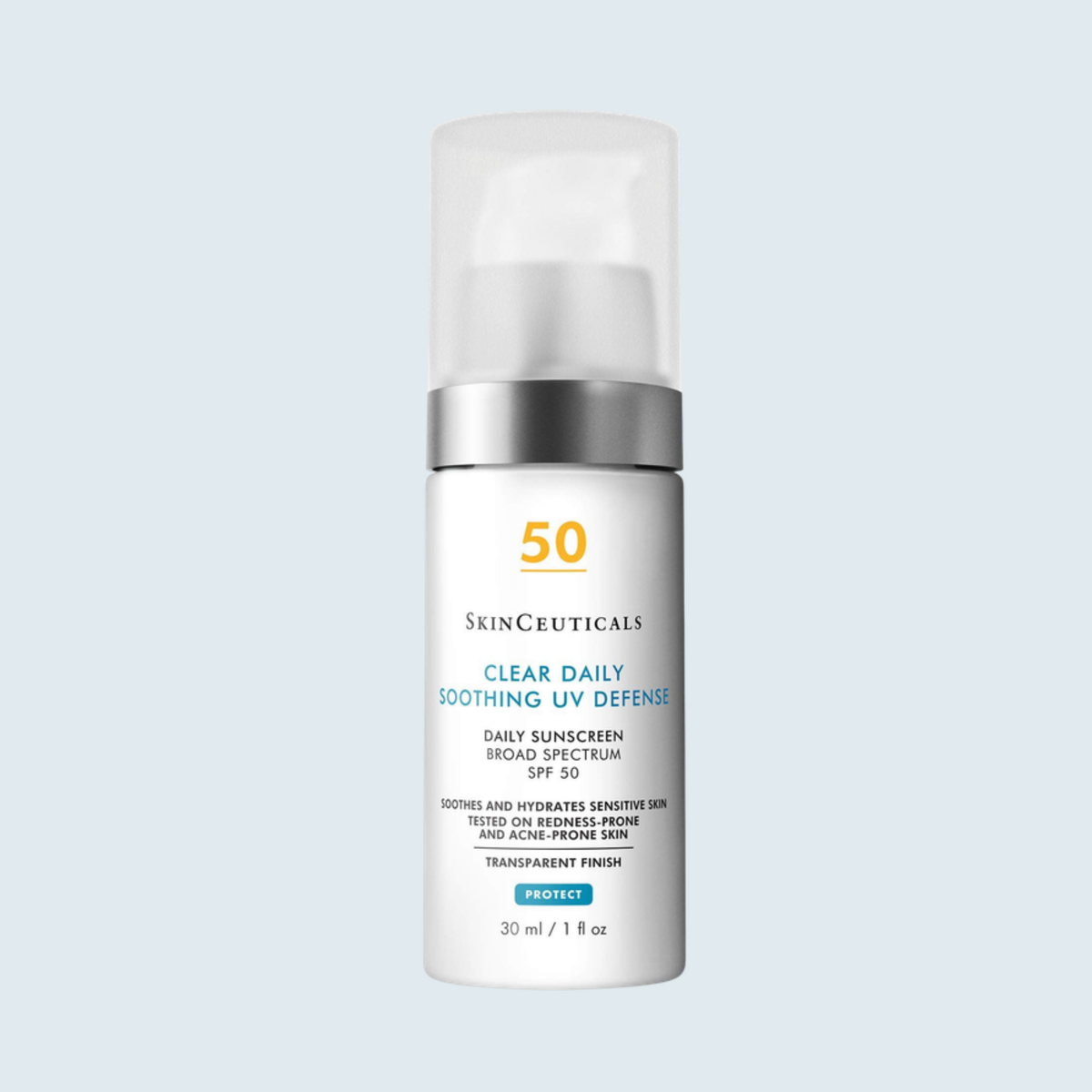 SkinCeuticals Clear Daily Soothing UV Defense Sunscreen SPF 50 1 fl oz (30 mL) pump bottle