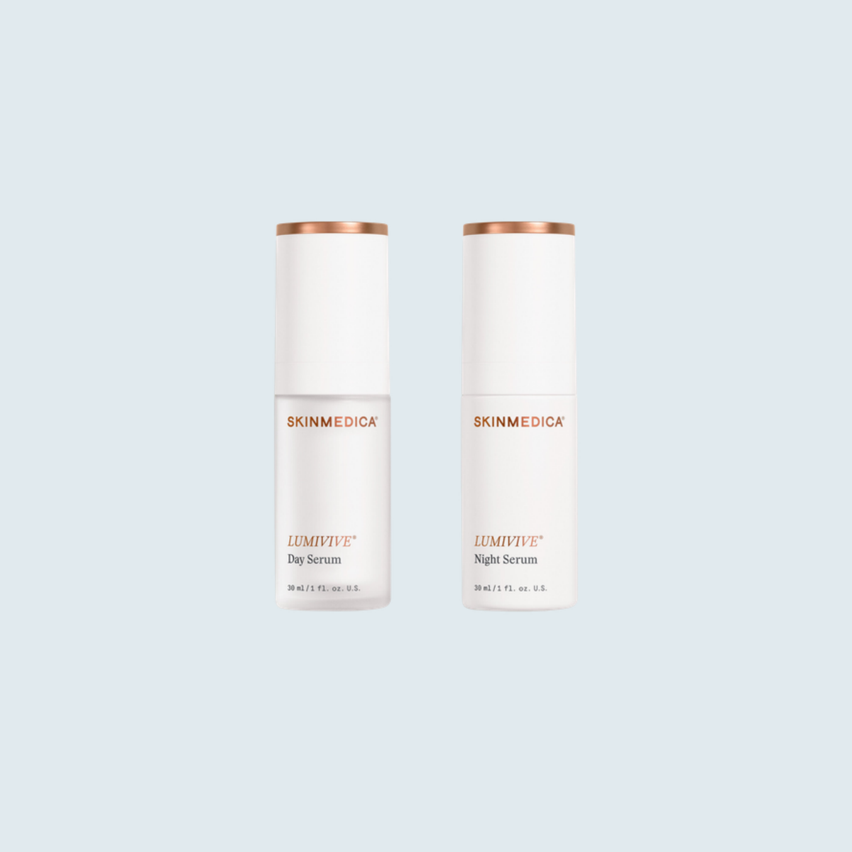 SkinMedica LUMIVIVE System 2 x 1 fl oz Day Serum and Night Serum pump bottles